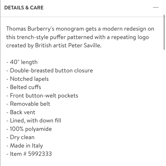 NWT Burberry Monogram Print Down Trench Coat - Picture 5 of 6